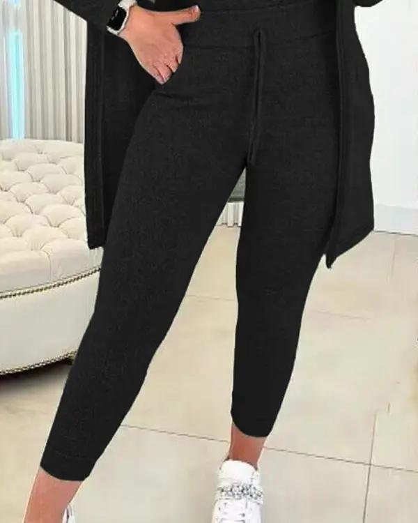 Women's Crewneck Tank, Drawstring Pants and Jacket Set – Bree – view 5