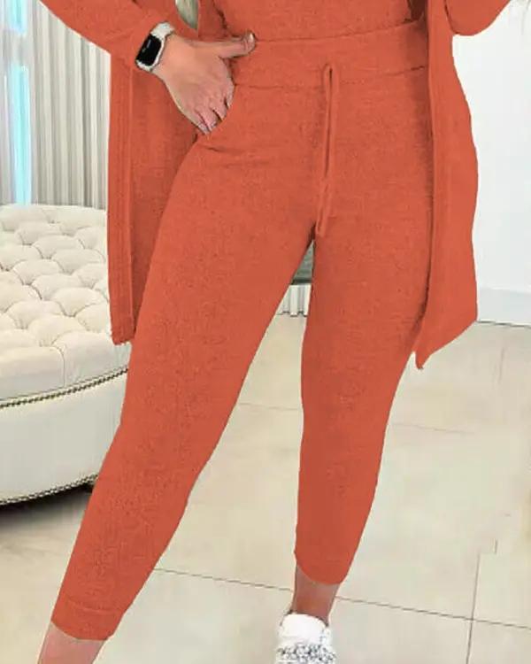 Women's Crewneck Tank, Drawstring Pants and Jacket Set – Bree – view 10