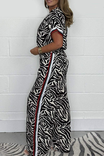 Women's Zebra-Print Top and Pants Set – Bryony