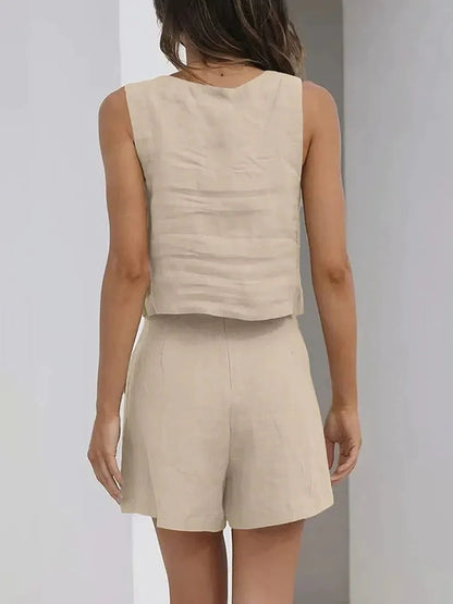 Women's Square-Neck Tank and Shorts Set – Indira – view 3