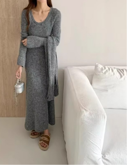 Women's Long Wool Dress – Julie – view 14