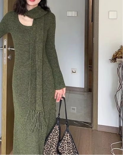 Women's Long Wool Dress – Julie – view 15