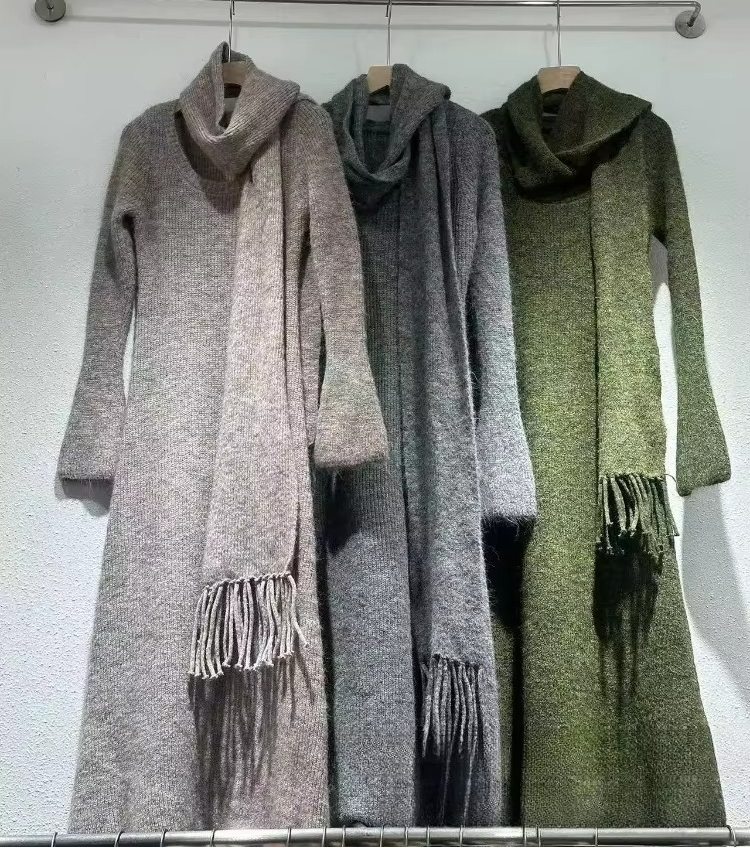 Women's Long Wool Dress – Julie – view 11