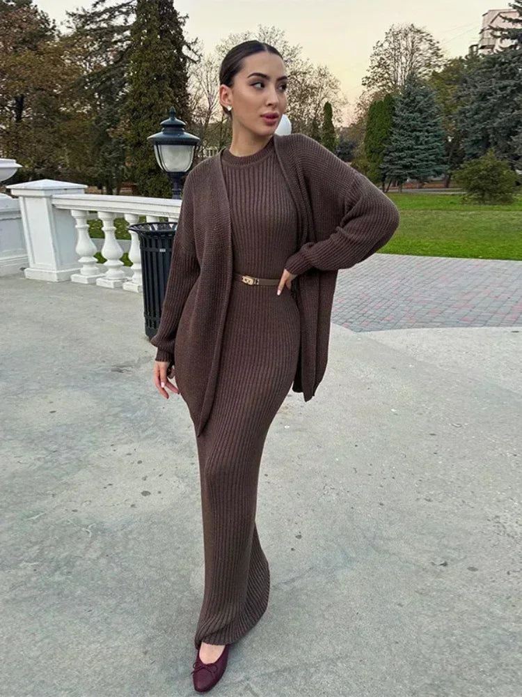 Women's Wool Dress – Blair – Brown