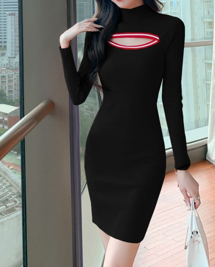 Women's Turtleneck Dress – Beatrix – Black