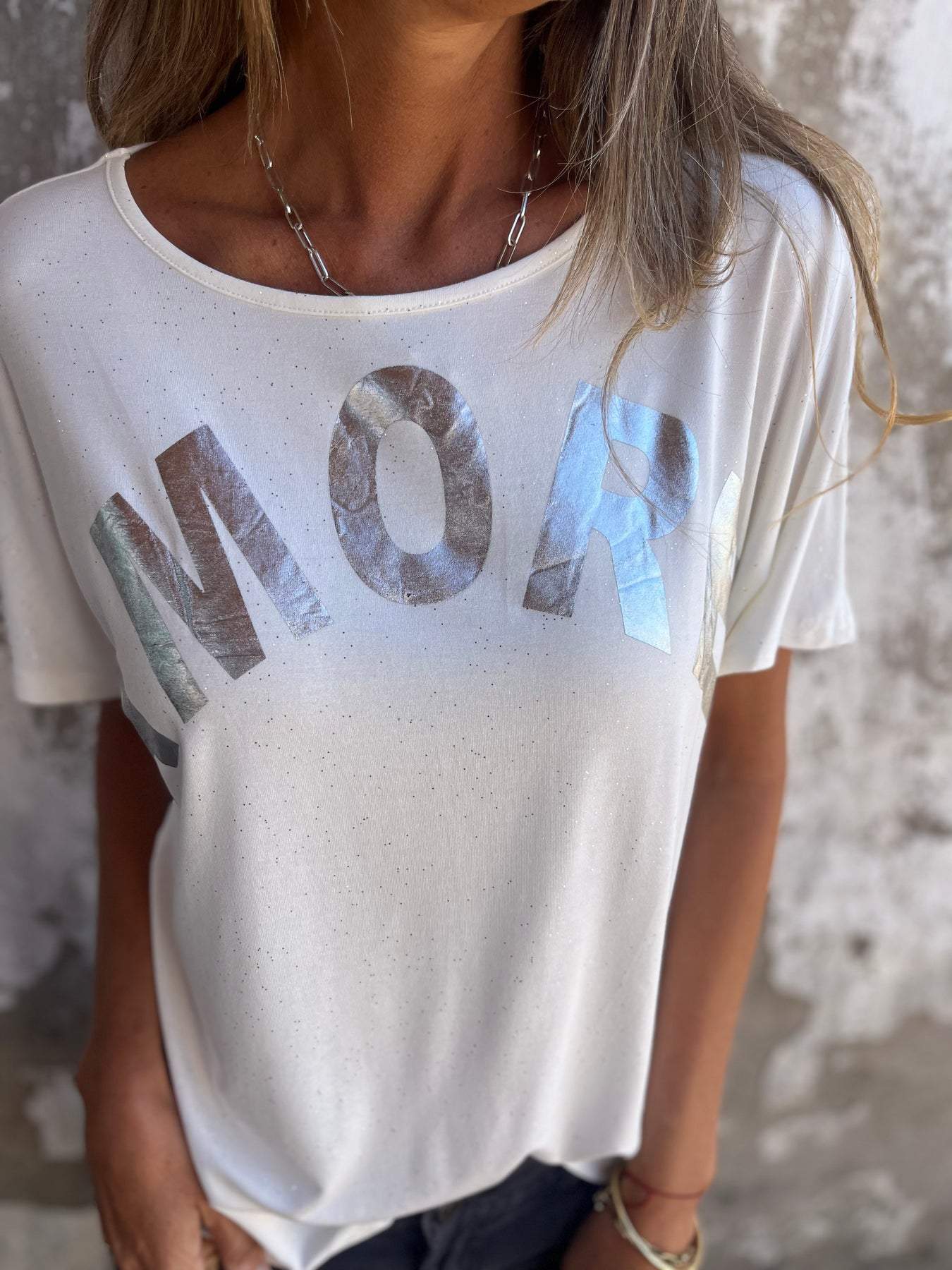 Embossed Letter-Print Tee – Pandora – view 2