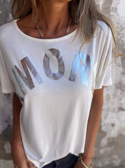 Embossed Letter-Print Tee – Pandora – view 2