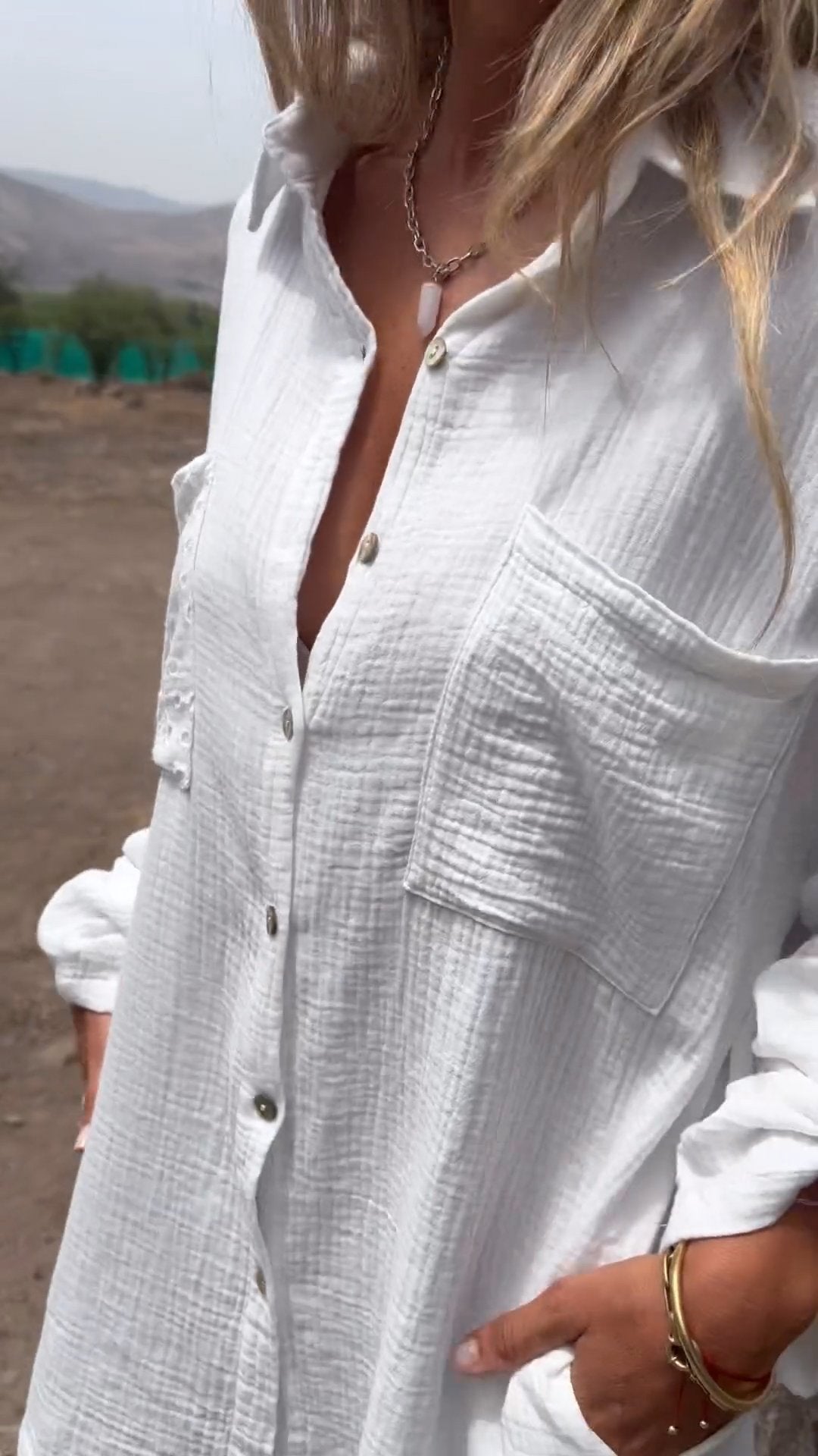 Cotton Lapel Shirt with Two Pockets – Harlow – view 2