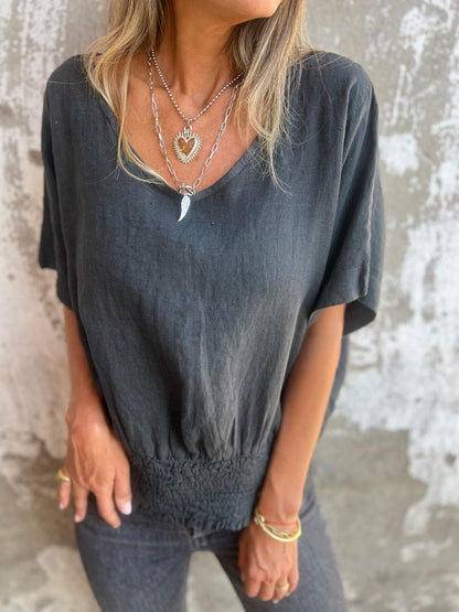 Comfort Fitted V-Neck Tee – Brielle – view 6