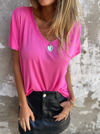 Comfort Casual Tee – Tove – Rose Red