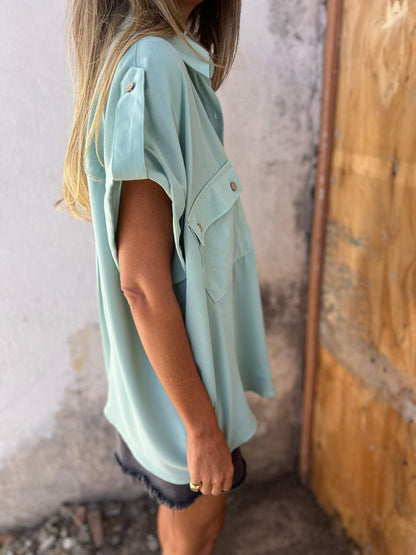 Casual Off-Shoulder Lapel Shirt – Seraphina – view 2