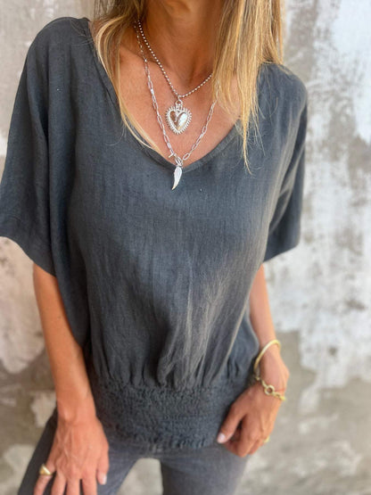 Comfort Fitted V-Neck Tee – Brielle – Black