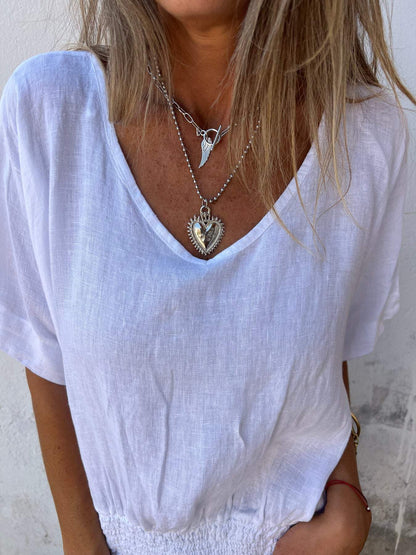 Comfort Fitted V-Neck Tee – Brielle – view 8