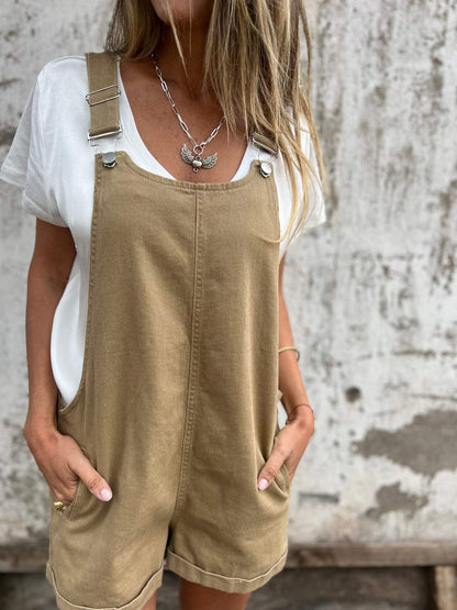 Women's Overall Shorts with Buckle Straps – Isabeau
