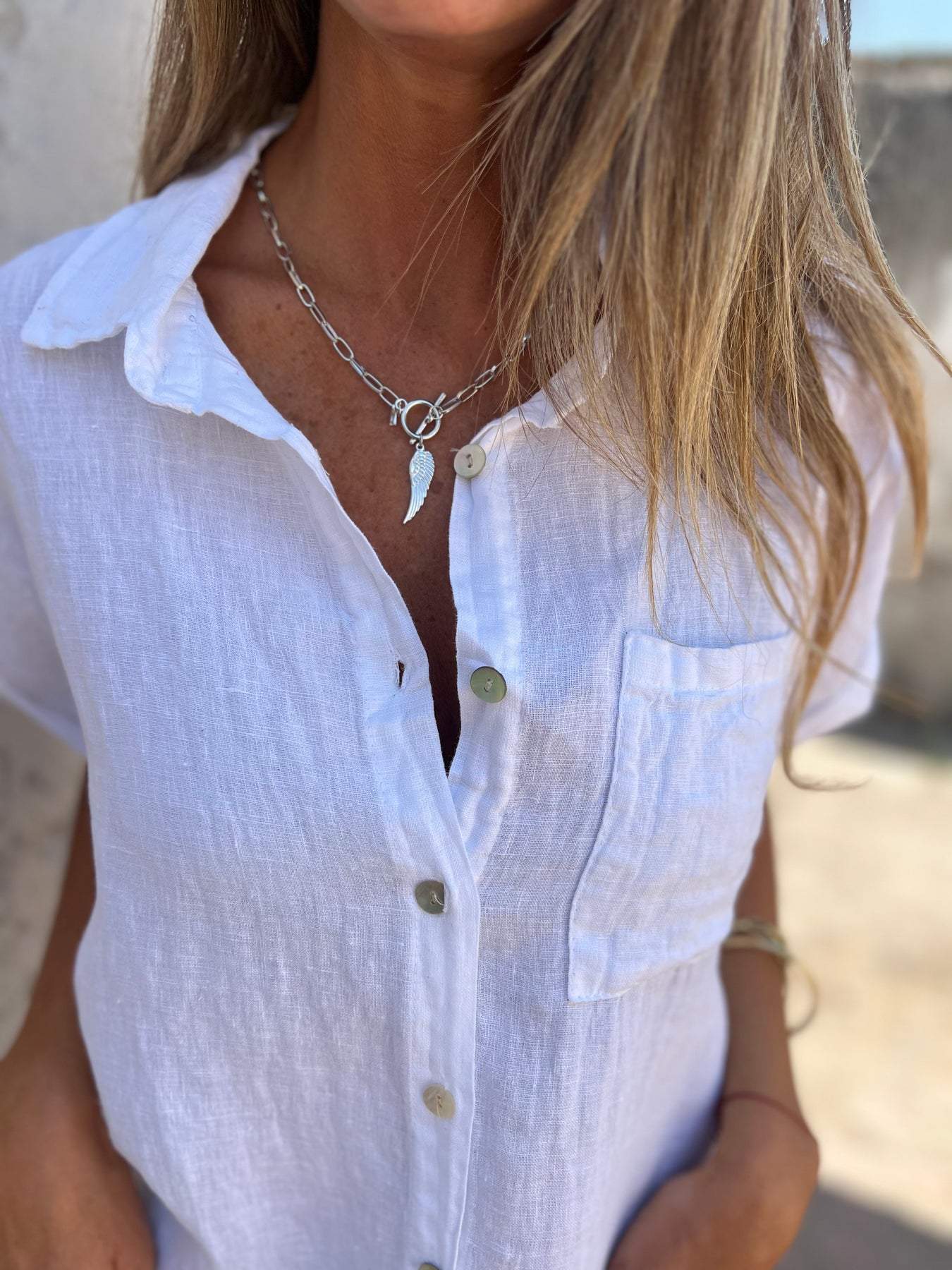 Casual Cotton-Linen Lapel Shirt – Nyla – view 7