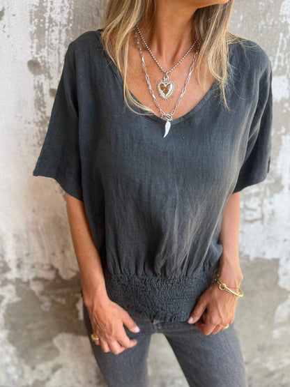 Comfort Fitted V-Neck Tee – Brielle – view 5