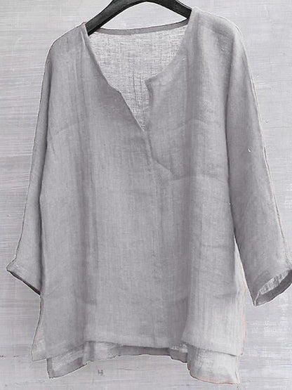 Linen Summer Beach Shirt – Rosamund – Gray