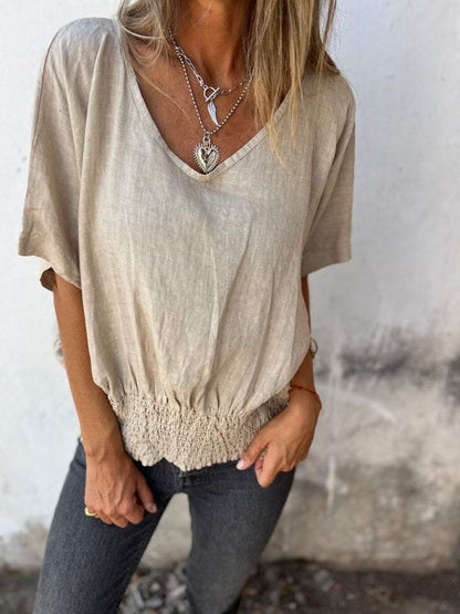 Comfort Fitted V-Neck Tee – Brielle – view 4