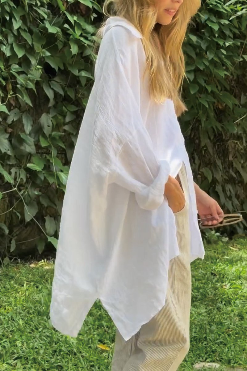 Solid Cotton-Linen Shirt – Maisie