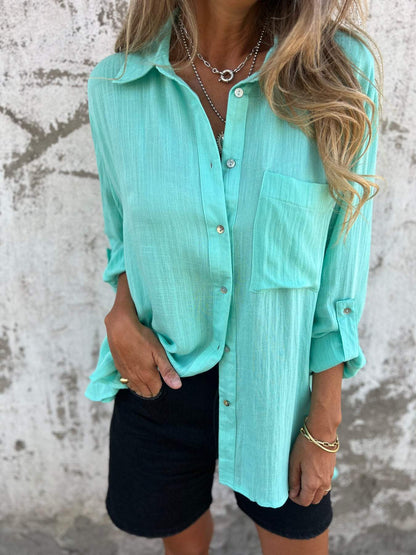 Cotton-Linen Lapel Shirt – Sarai – view 7