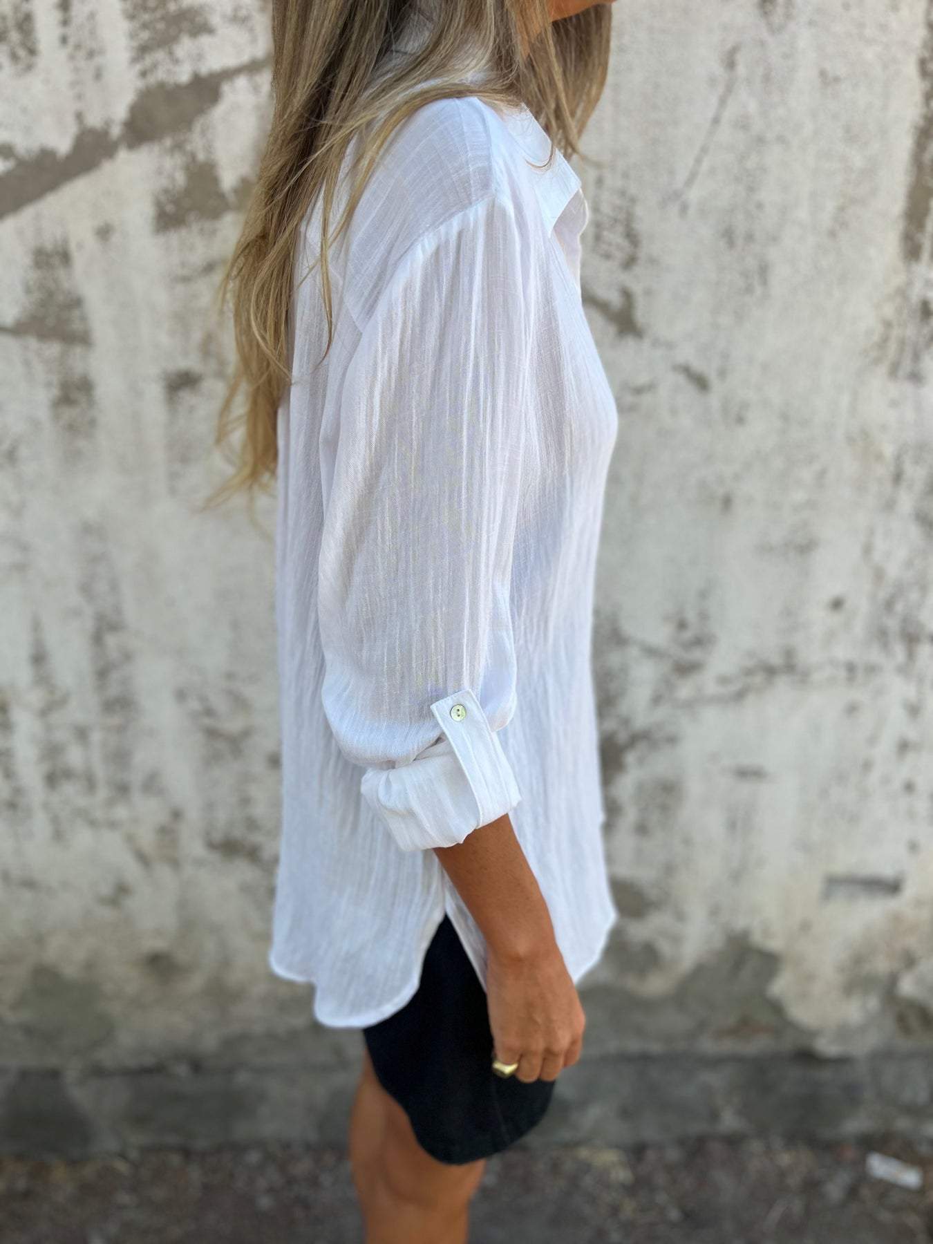 Cotton-Linen Lapel Shirt – Sarai – view 3