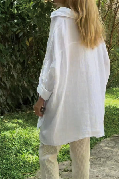 Solid Cotton-Linen Shirt – Maisie – view 2