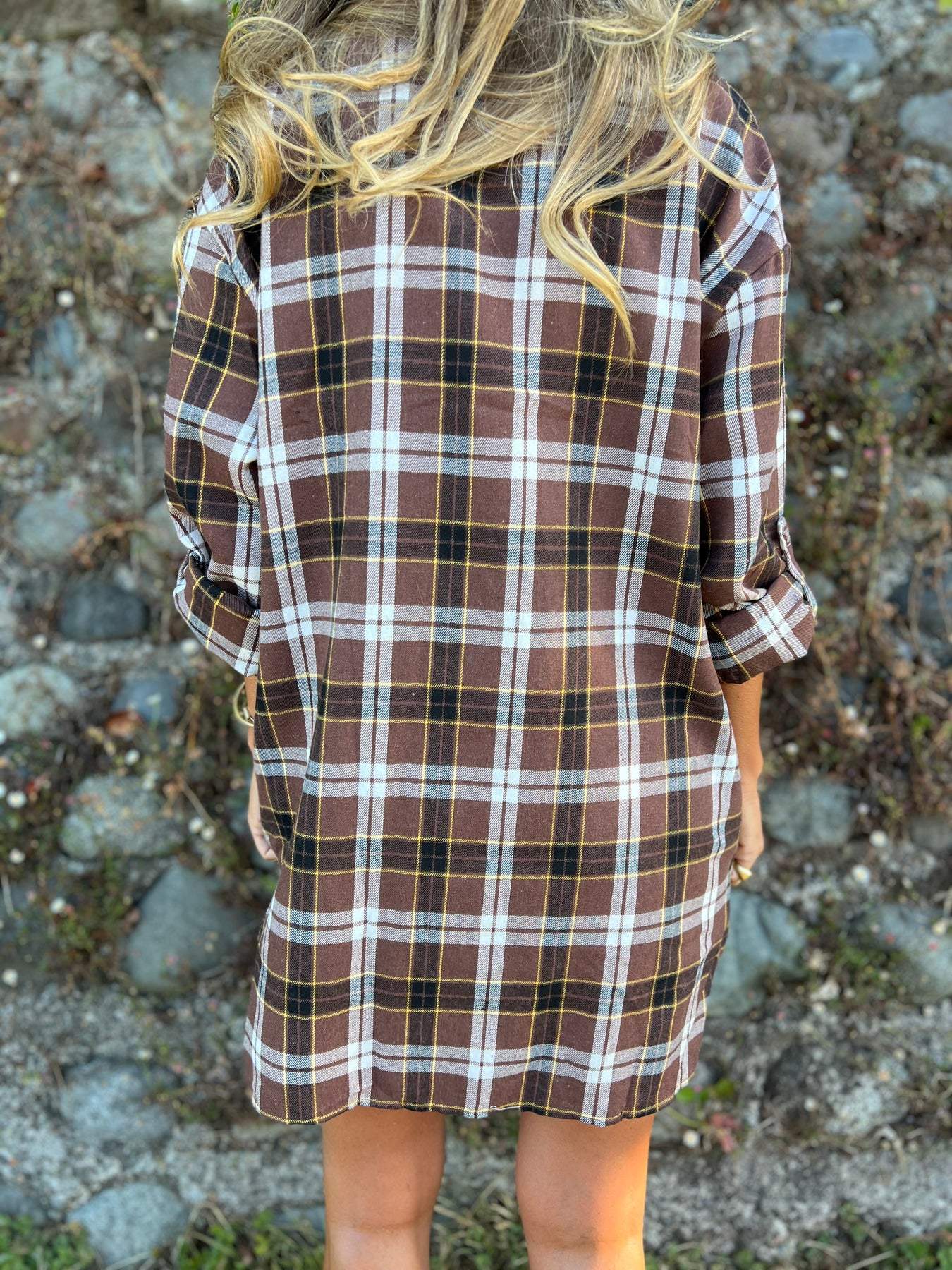 Plaid Lapel Shirt with 3/4 Sleeves – Nova – view 6