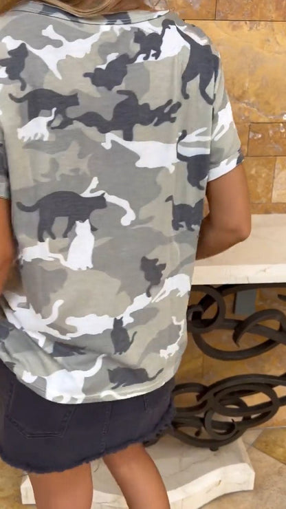 Camo Animal-Print Tee – Minerva – view 2