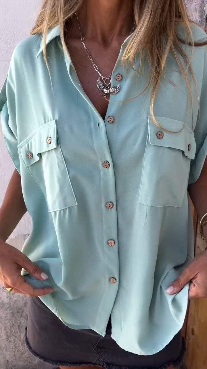 Lapel Shirt with Double Pockets – Elena – view 2