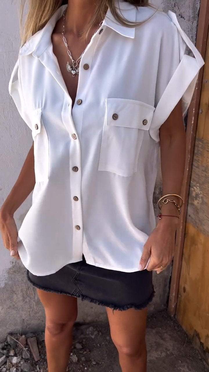 Lapel Shirt with Double Pockets – Elena – Default Title