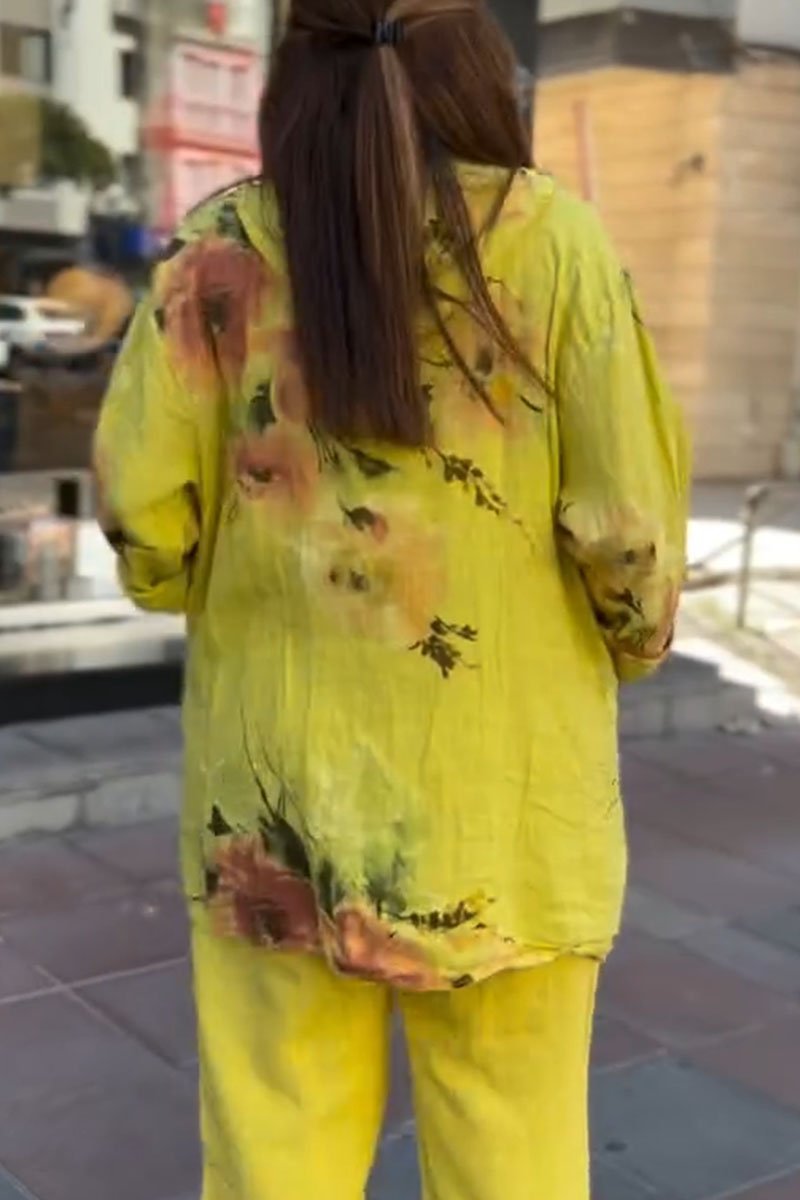 Women's Casual Floral Cotton-Linen Shirt – Sylvie