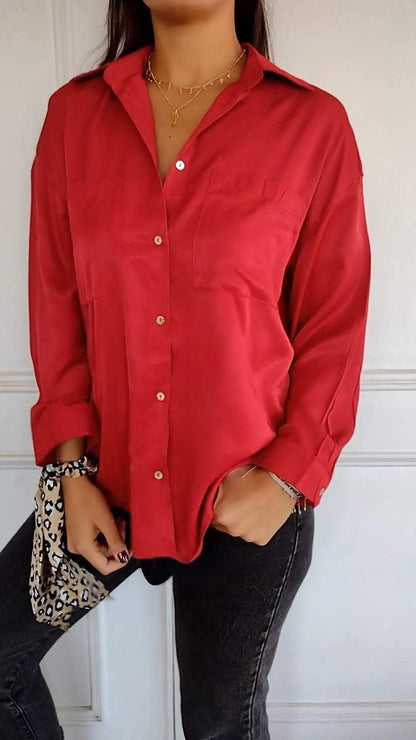Casual Long-Sleeve Lapel Shirt – Alessandra – view 2