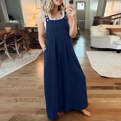 Casual Linen Jumpsuit – Salome – Blue