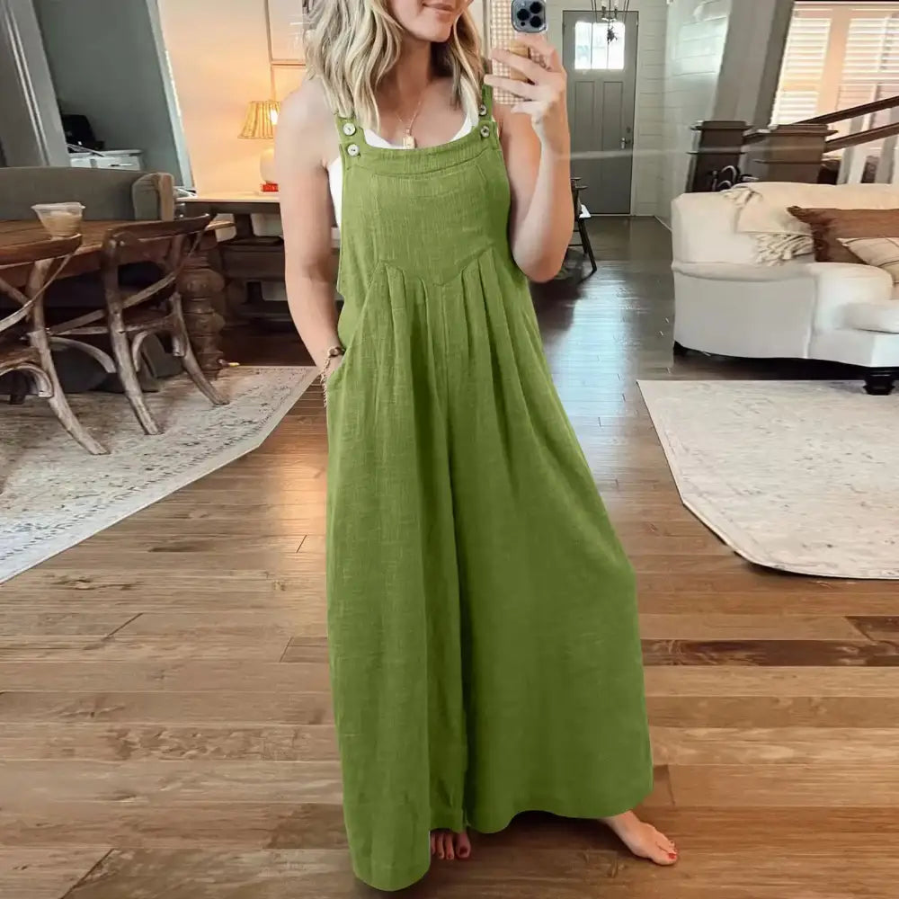 Casual Linen Jumpsuit – Salome – Green
