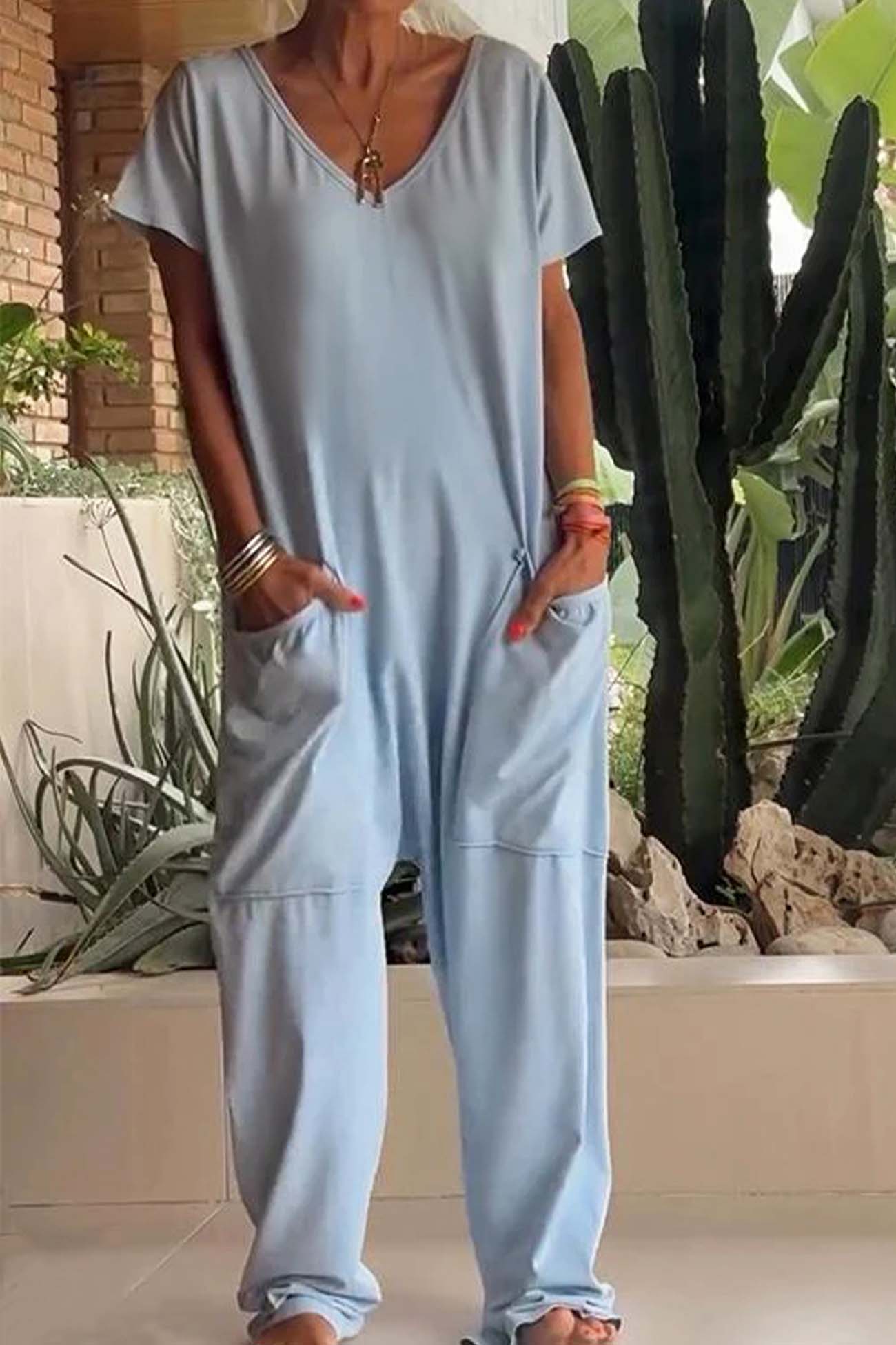 Women's Chic Jumpsuit – Davina – Sky Blue