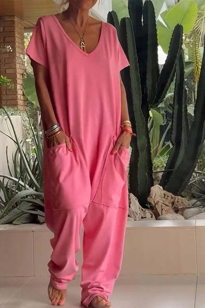 Women's Chic Jumpsuit – Davina – Coral Pink