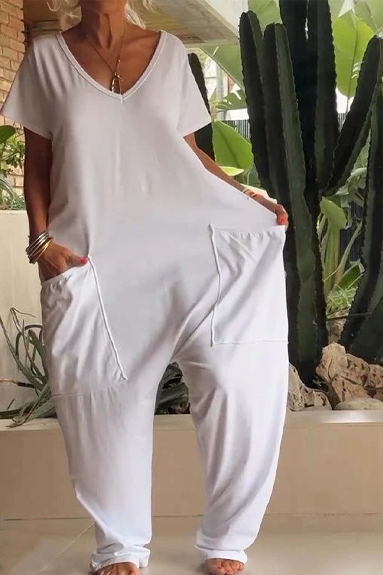 Women's Chic Jumpsuit – Davina – Snow White