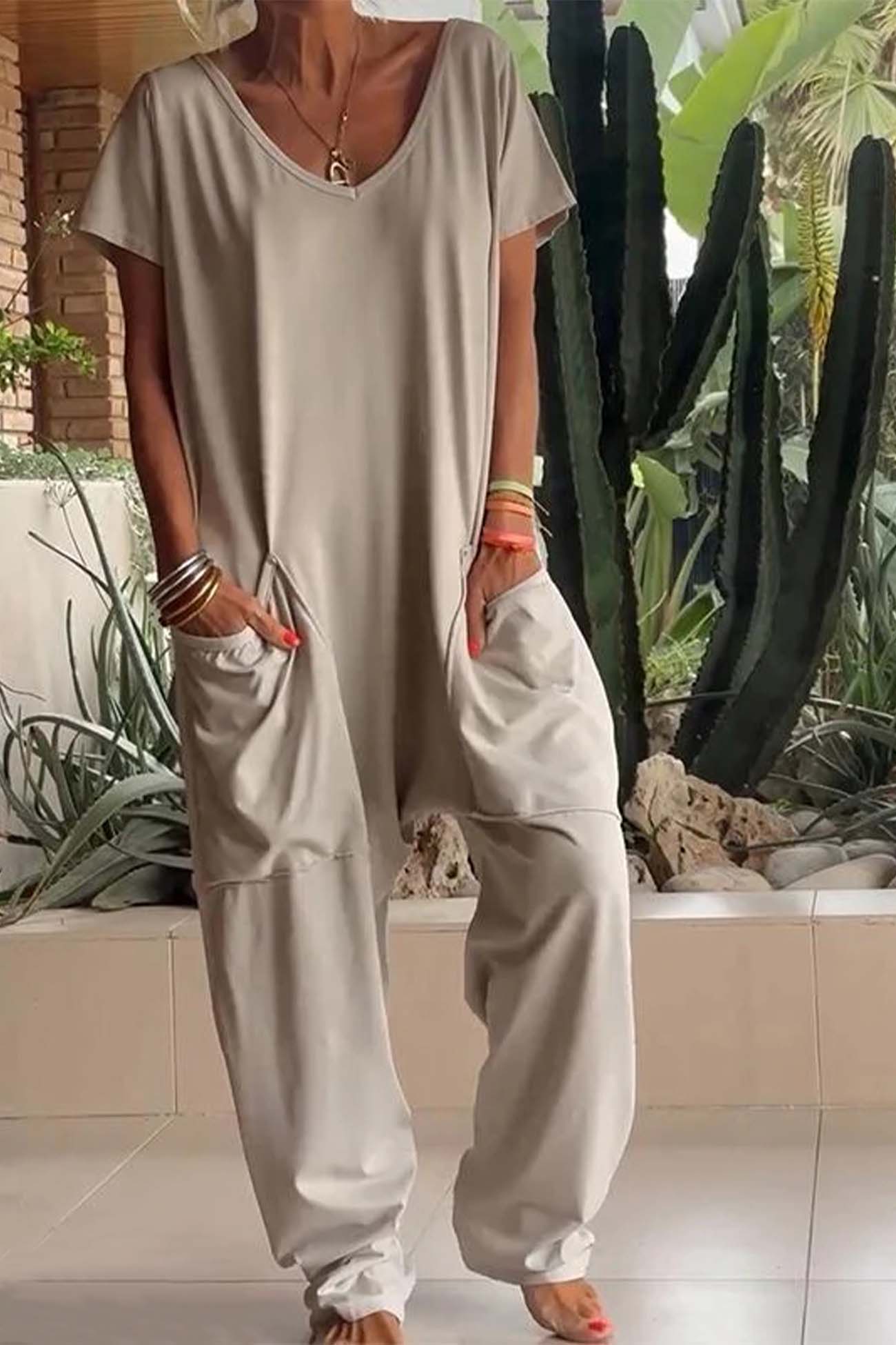Women's Chic Jumpsuit – Davina – Soft Beige