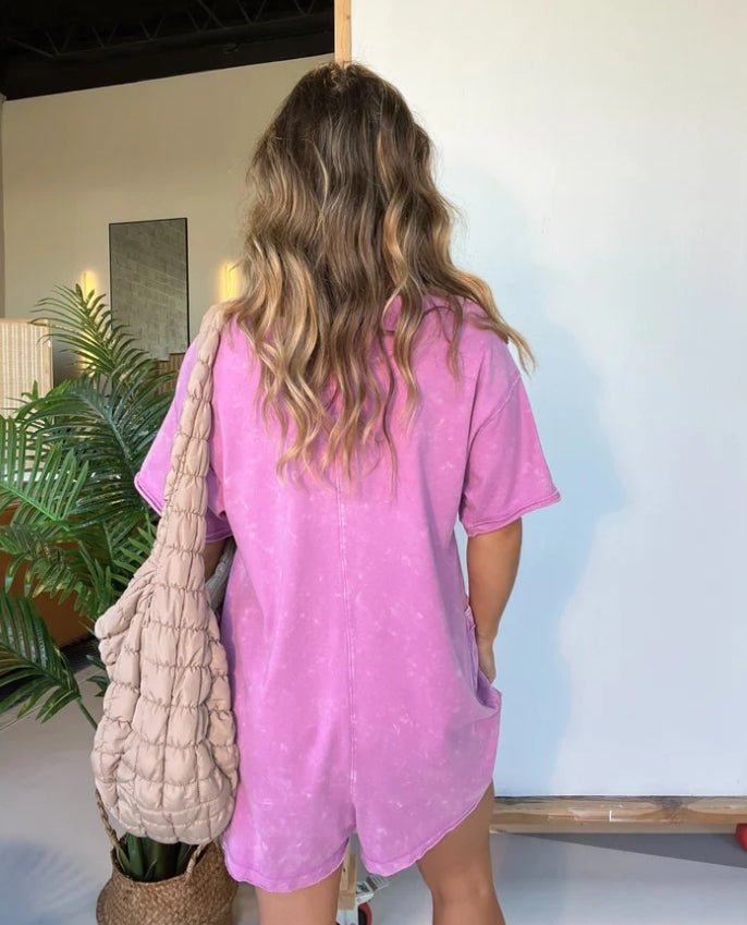 Women's Relaxed Washed Jumpsuit – Rio – Pink