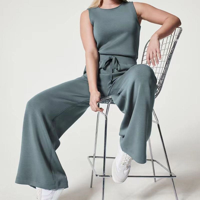 Casual Sleeveless Wide-Leg Jumpsuit with Pockets – Celia