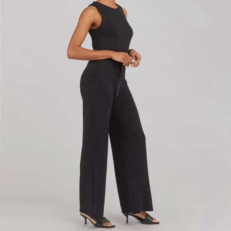 Casual Sleeveless Wide-Leg Jumpsuit with Pockets – Celia – view 4