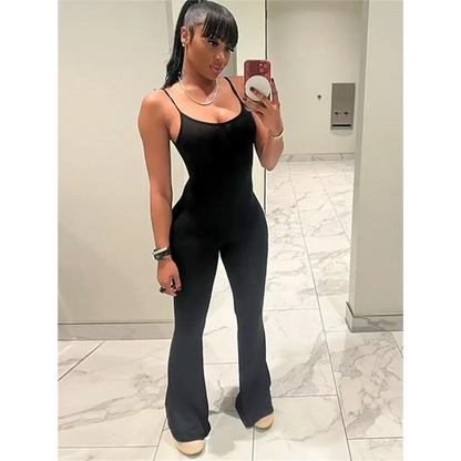 Women's Flare-Hem Legging Jumpsuit – Dahlia – view 5