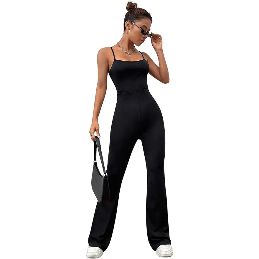 Women's Flare-Hem Legging Jumpsuit – Dahlia – view 3