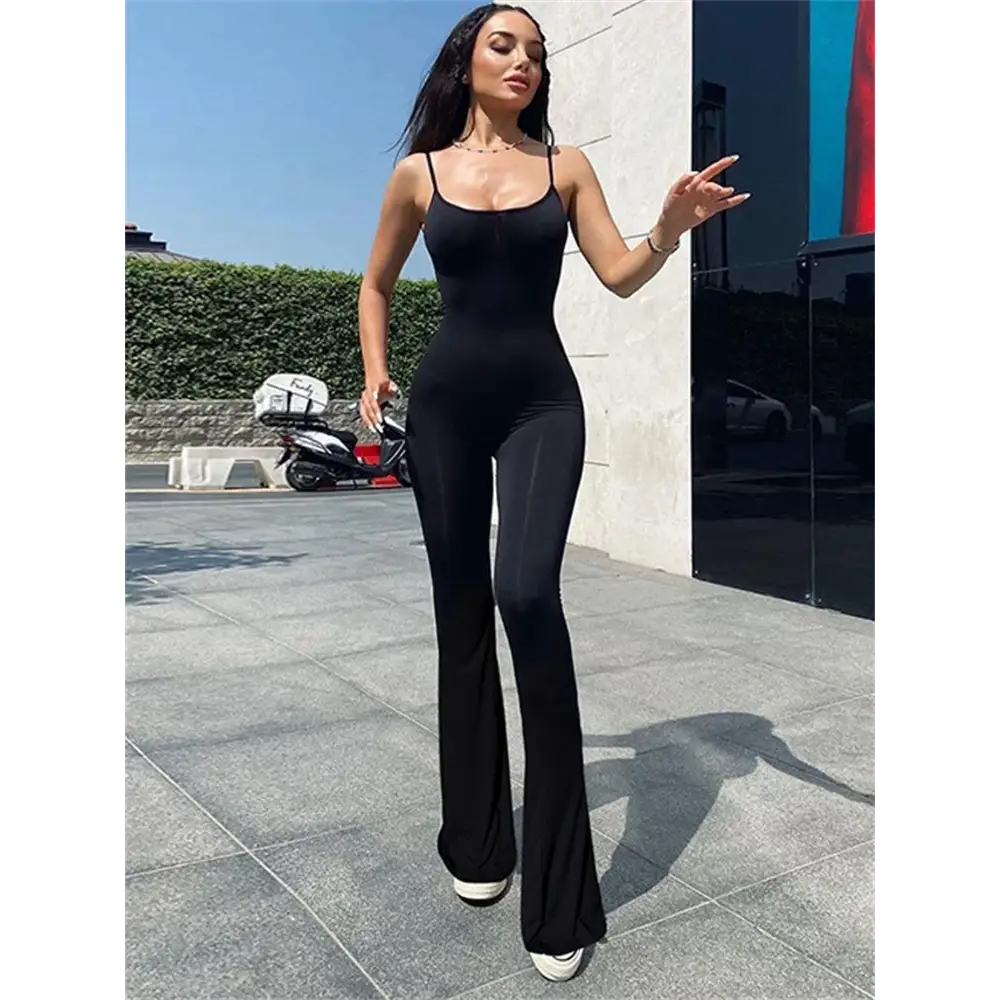 Women's Flare-Hem Legging Jumpsuit – Dahlia – view 4