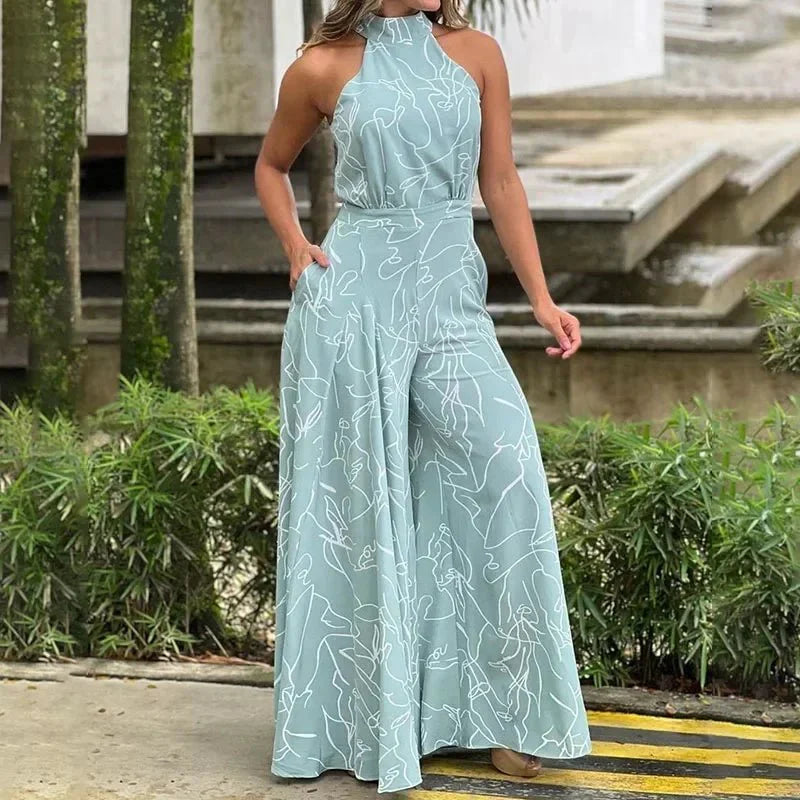Women's Turtleneck Wide-Leg Jumpsuit – Eloise – Green