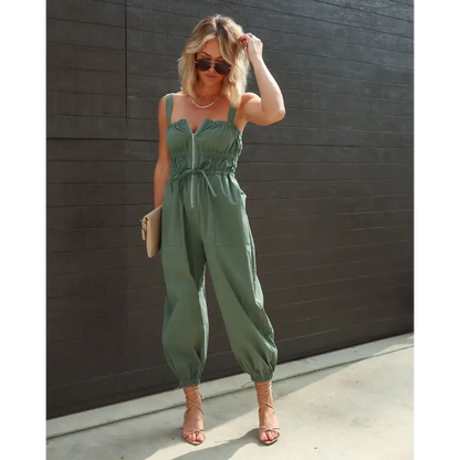 Women's Sleeveless Elastic Summer Jumpsuit – Sadie – view 4