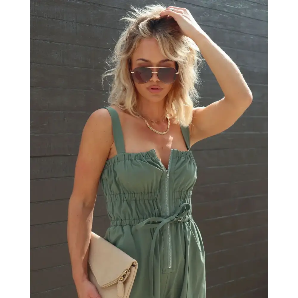 Women's Sleeveless Elastic Summer Jumpsuit – Sadie – view 3