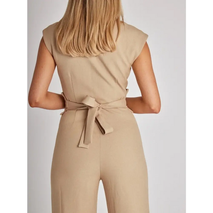 Women's Sleeveless Bow Jumpsuit – Elodie – view 3