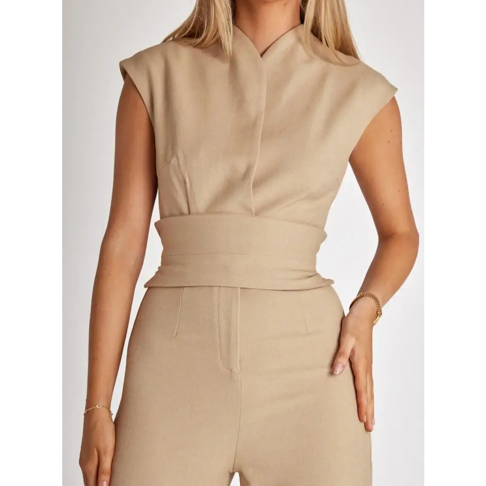 Women's Sleeveless Bow Jumpsuit – Elodie – view 8