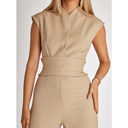 Women's Sleeveless Bow Jumpsuit – Elodie – view 8